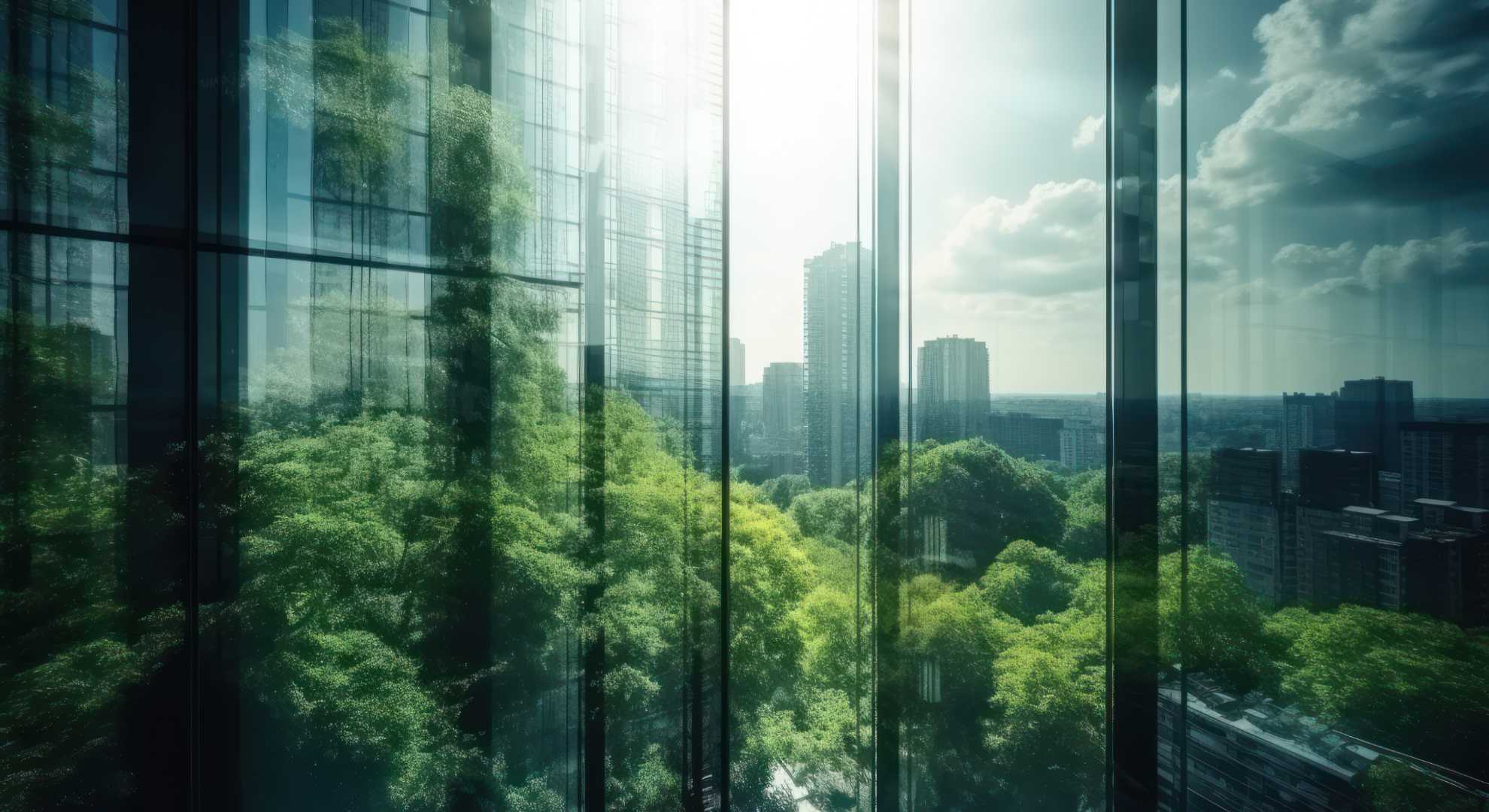 world environment day 2023 - city scape showing green offices